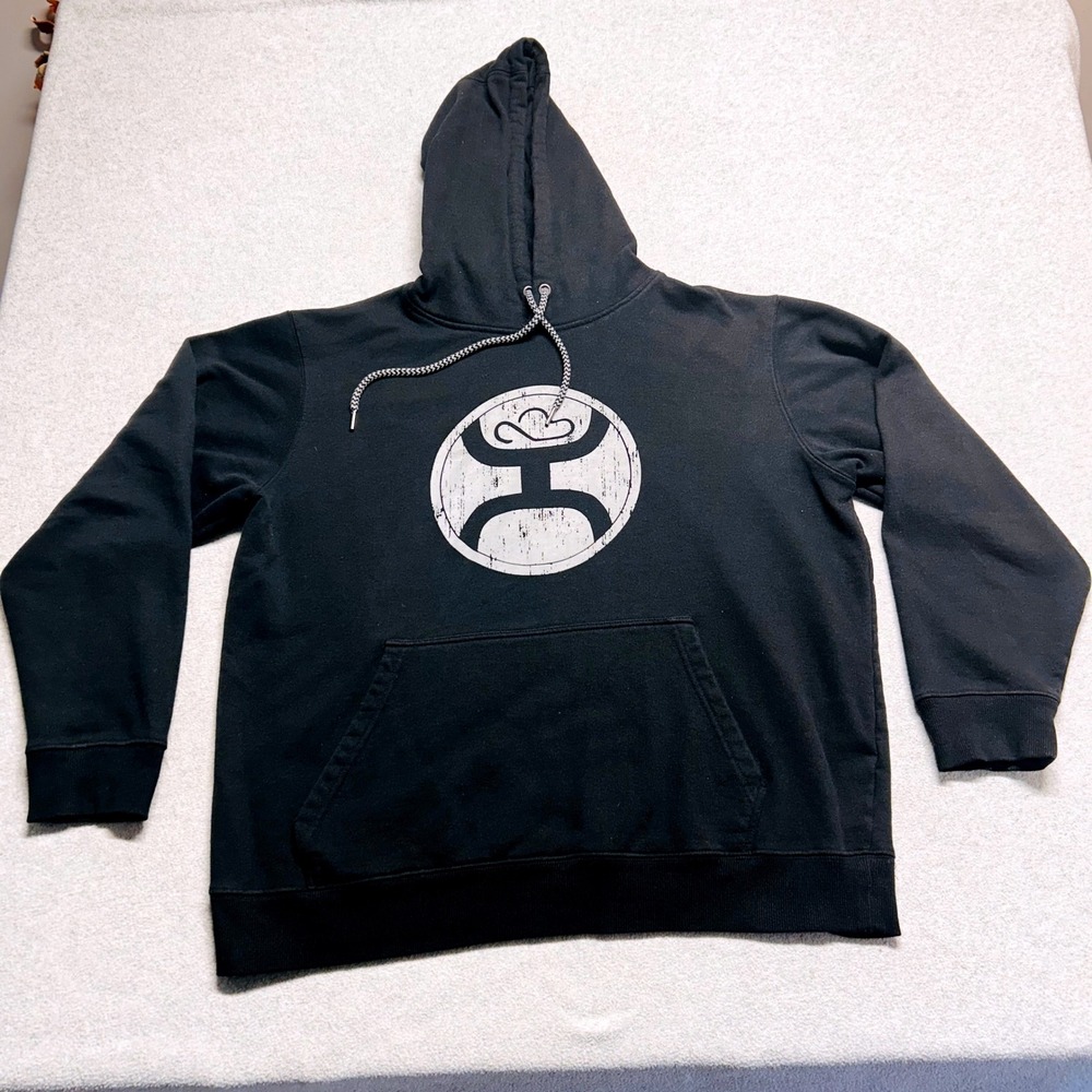 Hooey Hoodie Mens‎ XXL Black Graphic Logo Western Rodeo Pullover Sweatshirt